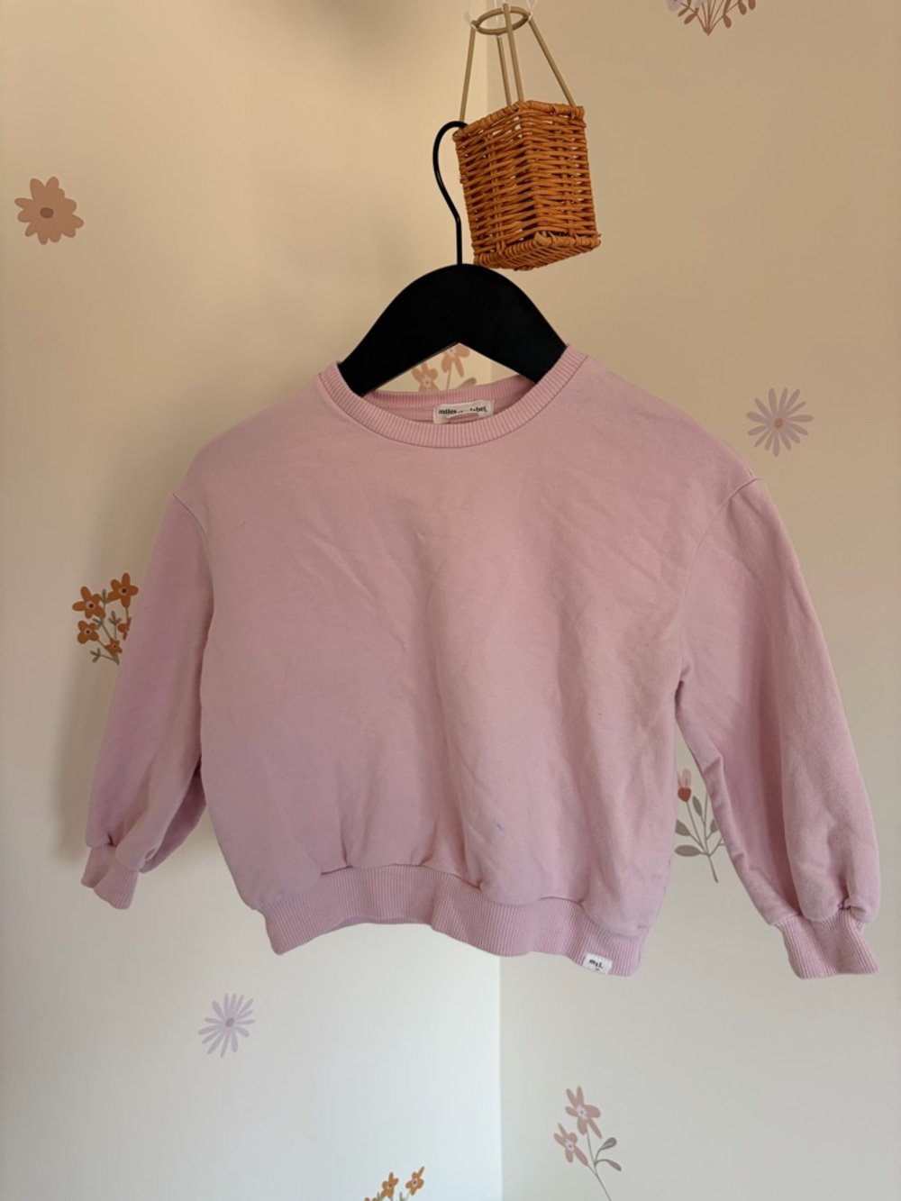 Miles the label Kids Light Pink Crewneck Sweatshirt 3T